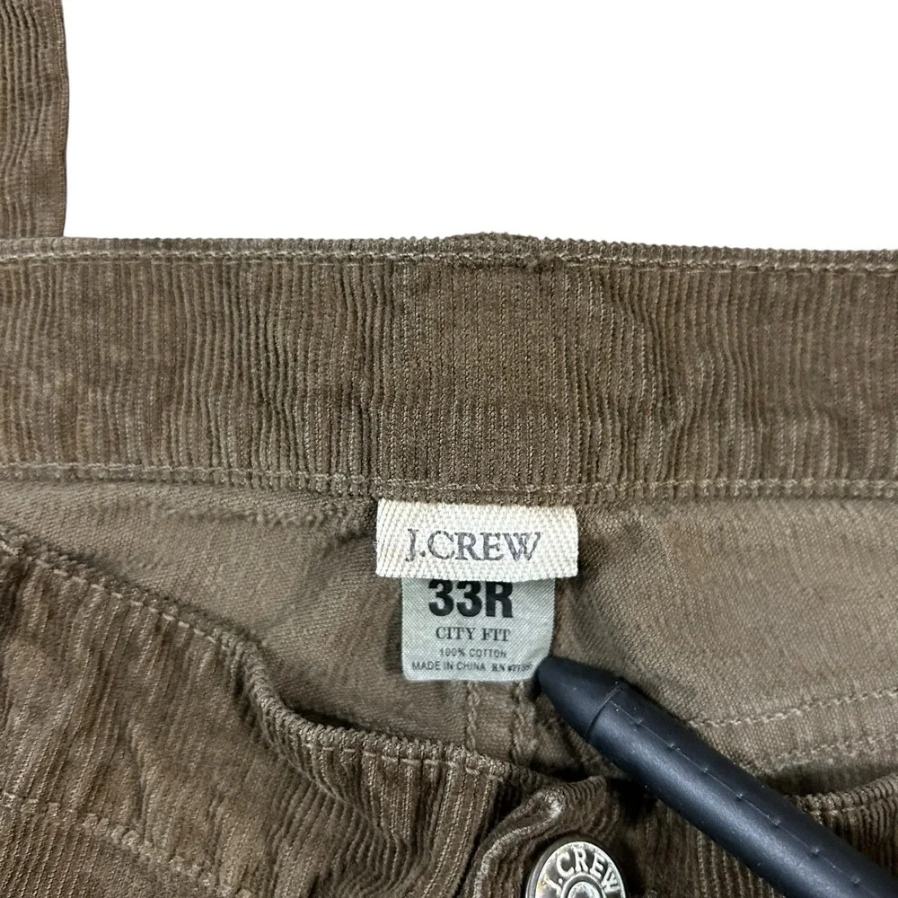 J Crew Corduroy Pants Mens FITS 36x31 Brown City‎ Fit